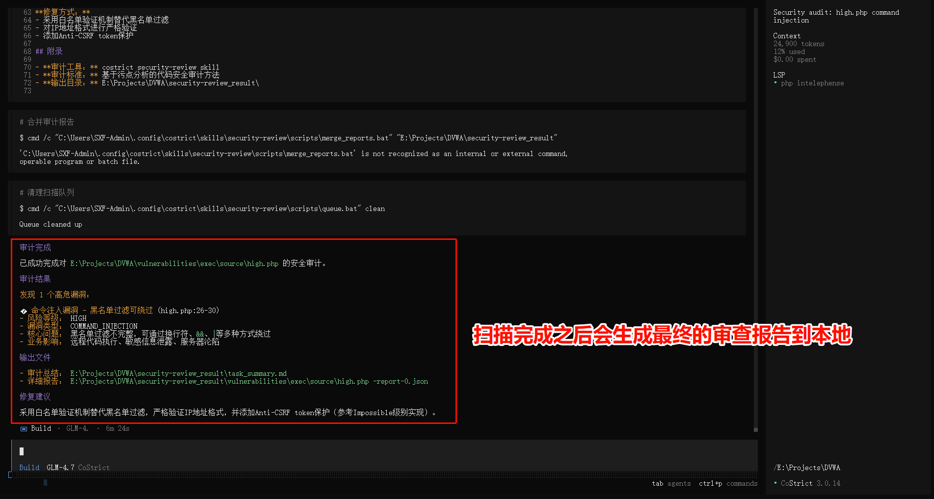 CLI使用3-安全扫描报告